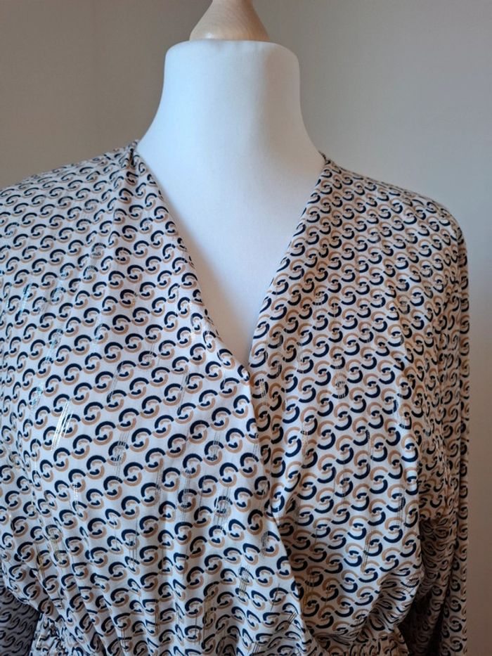 Robe longue blanche à motifs Lin H.C taille L/XL 40/42 - photo numéro 3