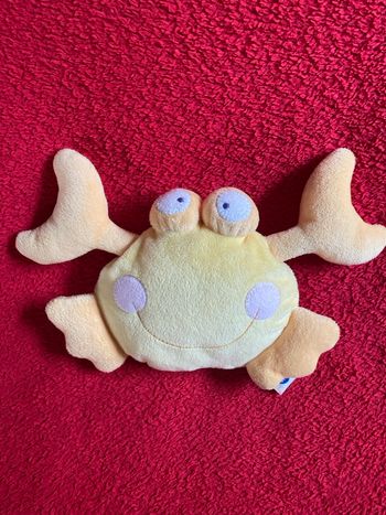 Mots d'enfants peluche doudou crabe jaune TTBE
