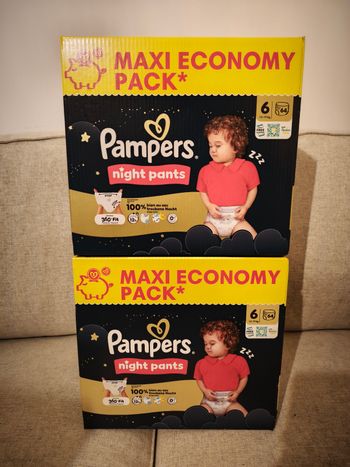 Pampers night pants T6 2x64 couches