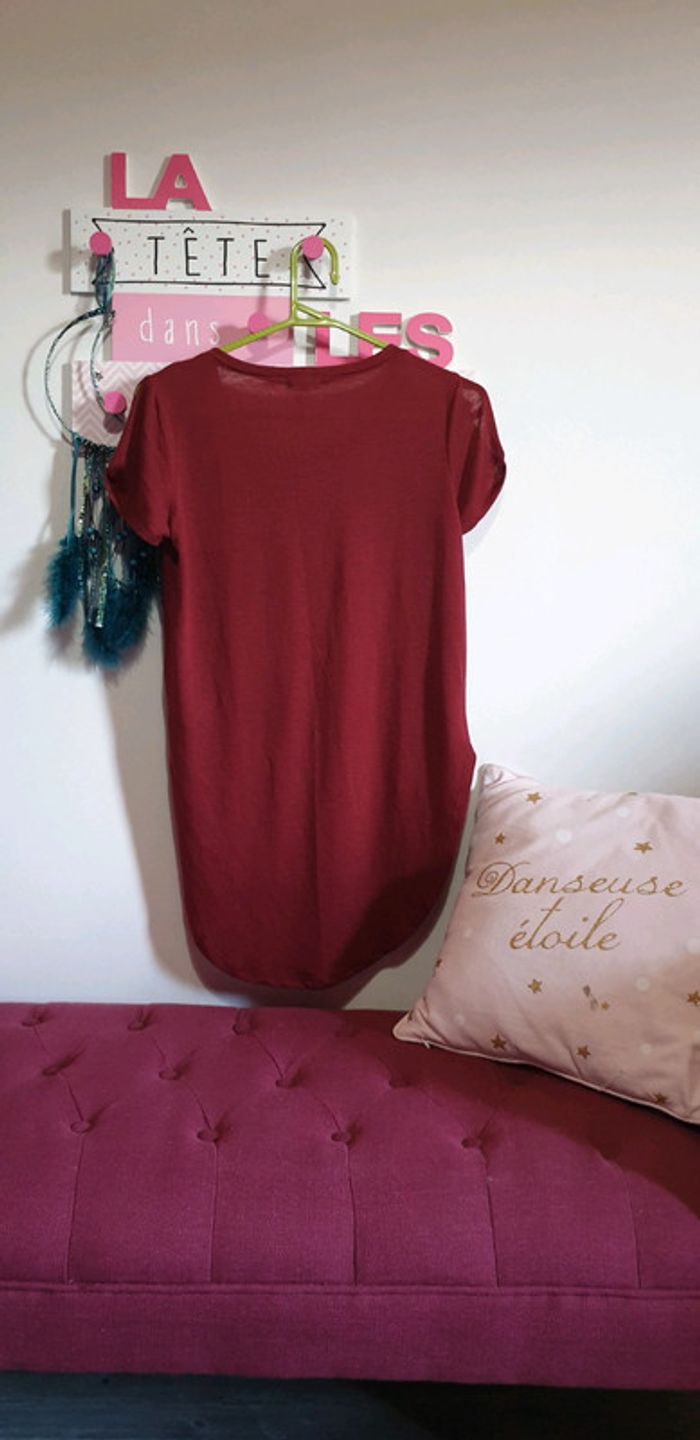 T-shirt Bordeau - photo numéro 5