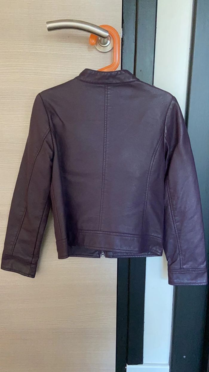 Veste simili cuir prune 8 ans - photo numéro 3