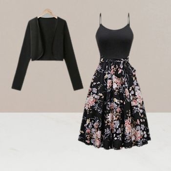 Robe élégante floral avec cardigan Shein taille 38