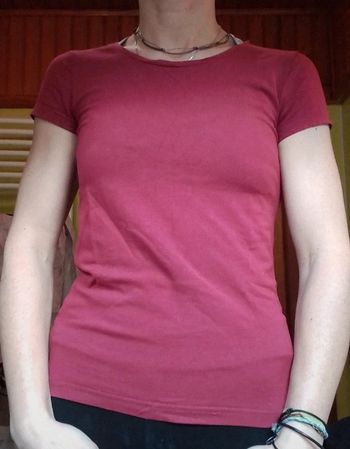 T-shirt femme bordeaux