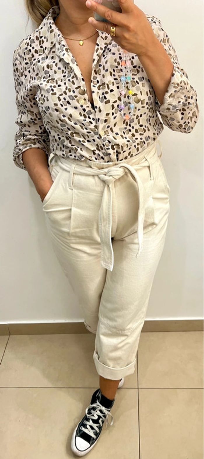 Chemise En Soie Imprimée Taille 36-38 - photo numéro 2