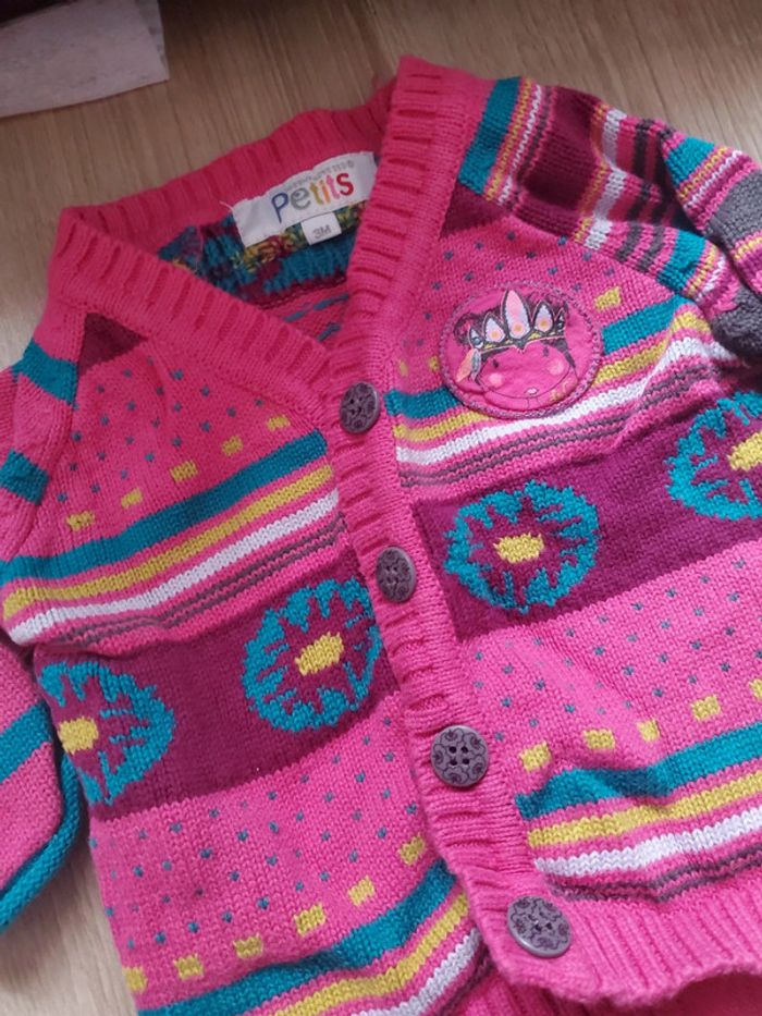 🌴 Ensemble rose pantalon et gilet taille 3 mois - photo numéro 2