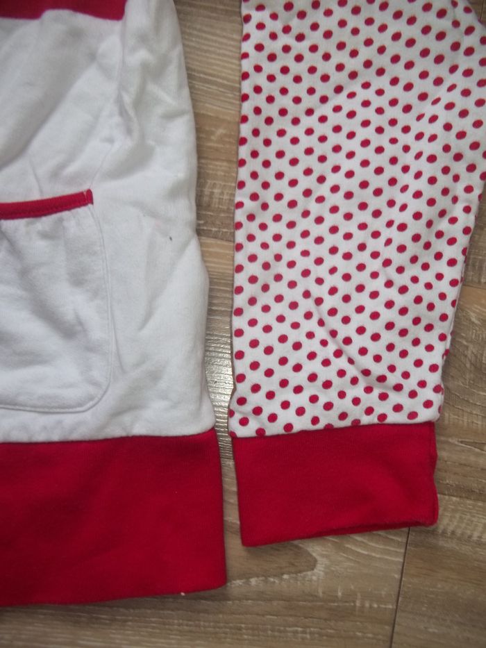 Cardigan sweat blanc et rouge TCF 138 cm (SW2) - photo numéro 5