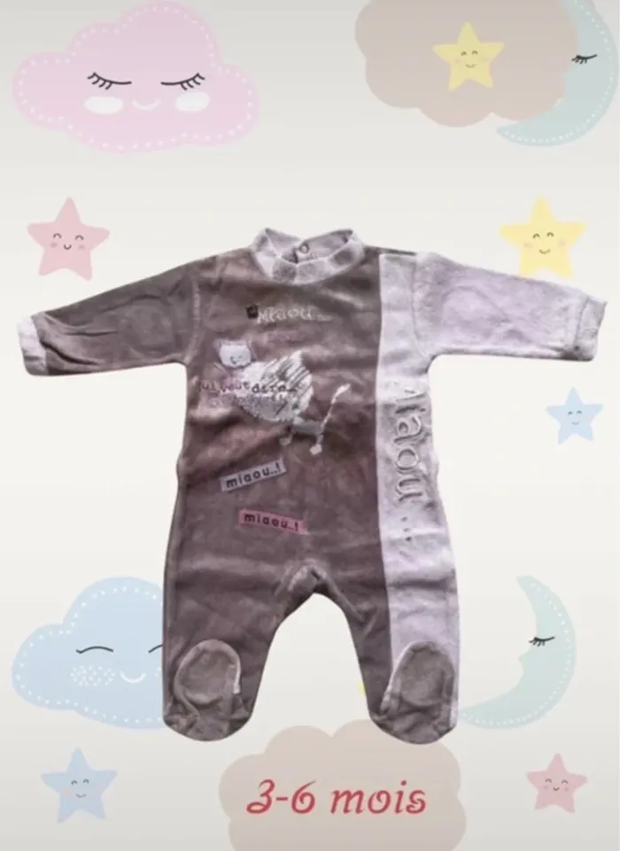 Pyjama en velours 3 mois