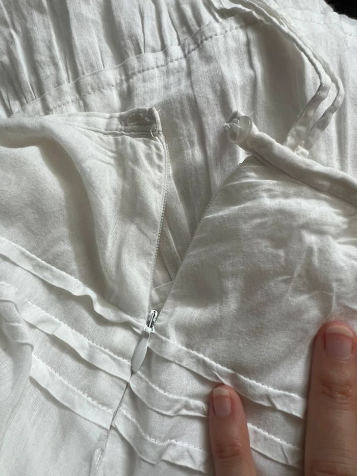 Jupe longue blanche 100% coton Boho Summer Cottagecore vintage 90s - Taille S - photo numéro 7