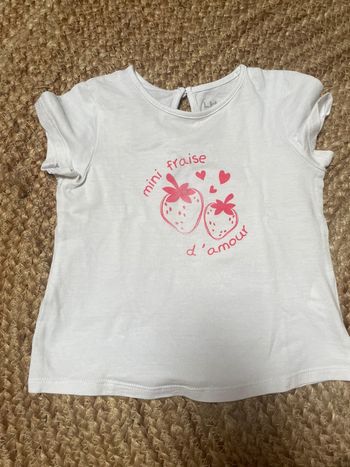 T-shirt été fille à motif fraise