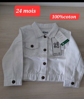 Veste en jean blanche fille 24mois