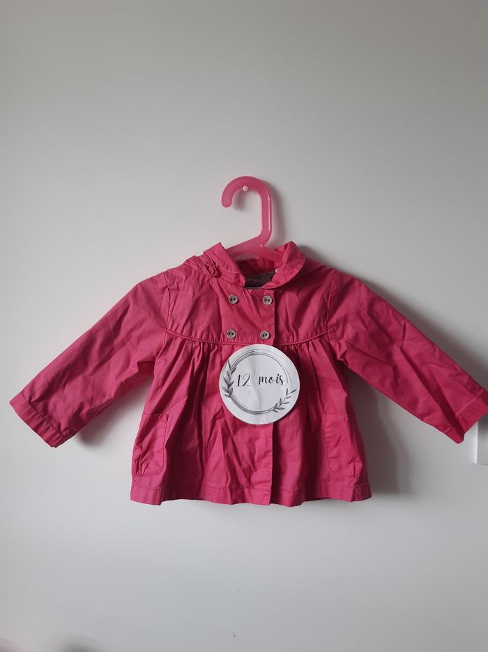 Manteau rose léger bébé fille 12 mois Obaibi
