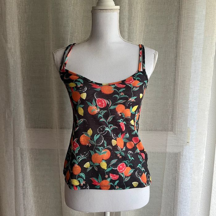 débardeur noir imprimé fruits neuf