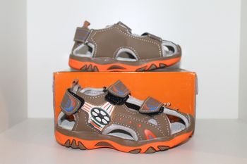 sandales nus pieds marron et orange 30