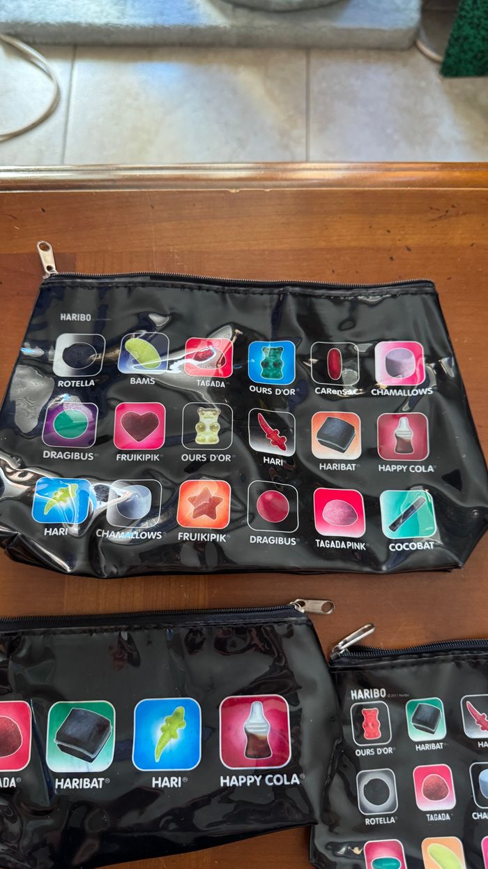 Ensemble de 3 petits sacs ou trousse Haribo - photo numéro 2