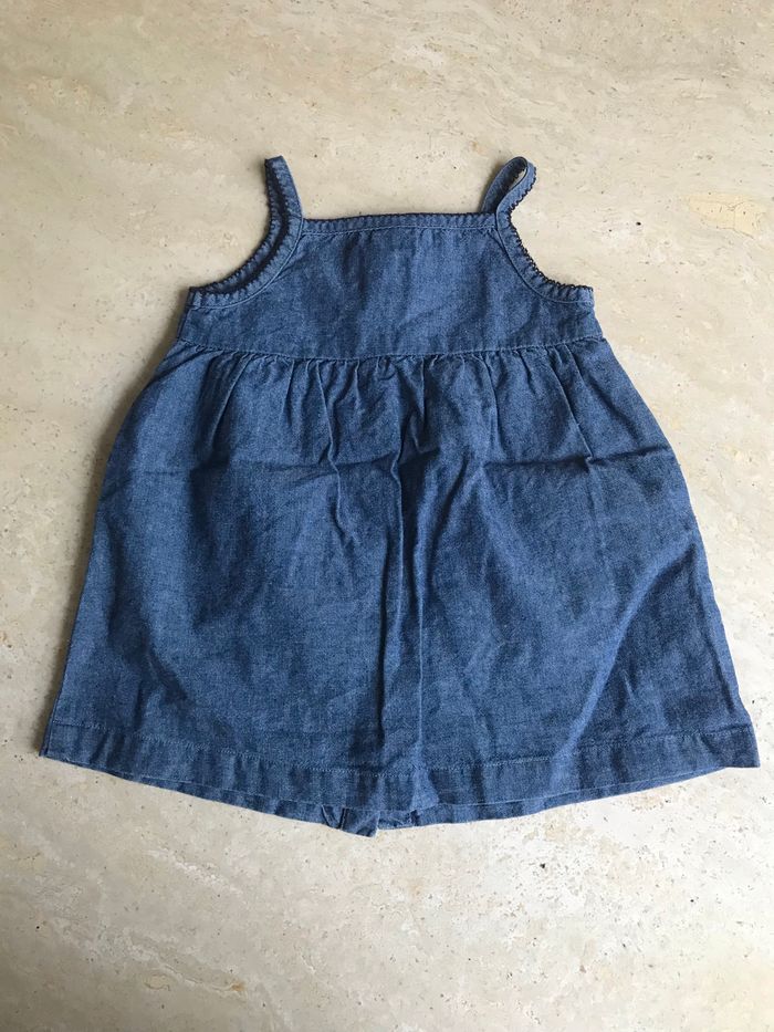 ROBE D'ETE "PETIT BATEAU" BLEU JEANS - TAILLE : 6 MOIS (67 CM) - photo numéro 2