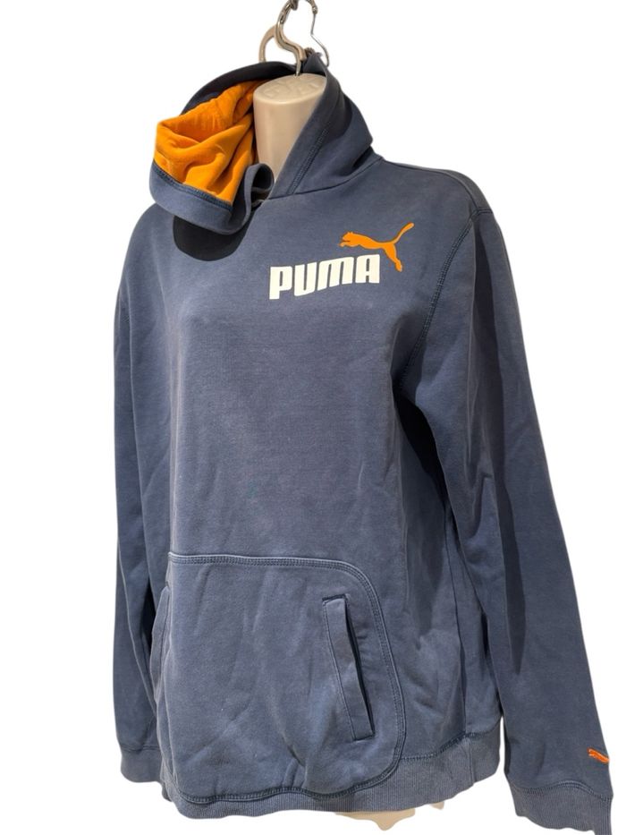 sweat-shirt à capuche bleu, orange, Puma,