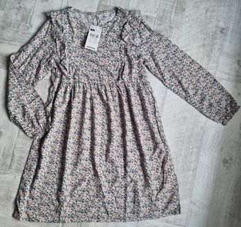 Robe manches longues fleuries 10 ans neuve
