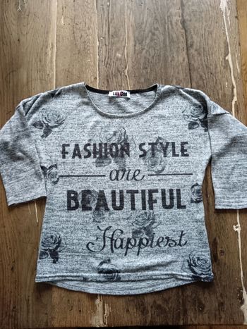 Tee-shirt gris fashion style 10 ans