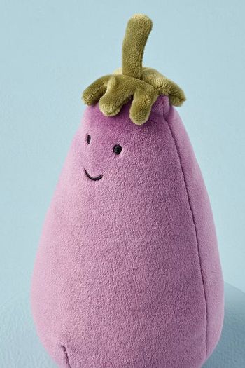 Jouet peluche aubergine pour chien avec couineur - 19 cm Neuf