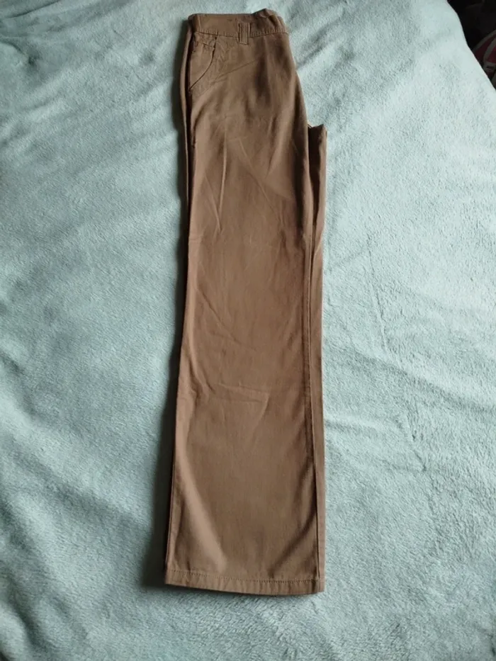 Pantalon femme coupe droite Denim Co col. Marron - photo numéro 2