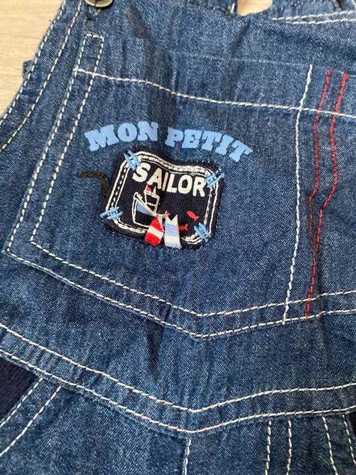 Salopette jeans 9 mois - photo numéro 2