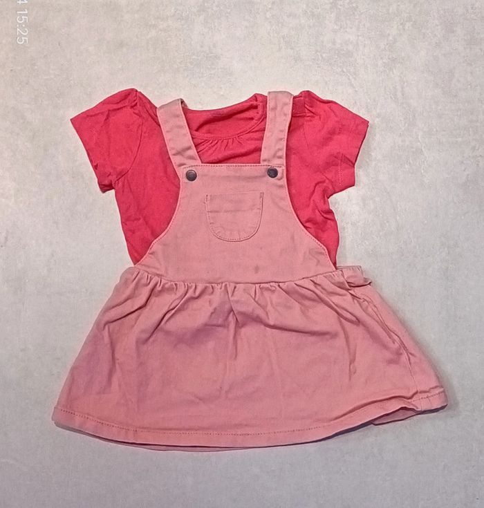 Robe + tee shirt fille - 12 mois