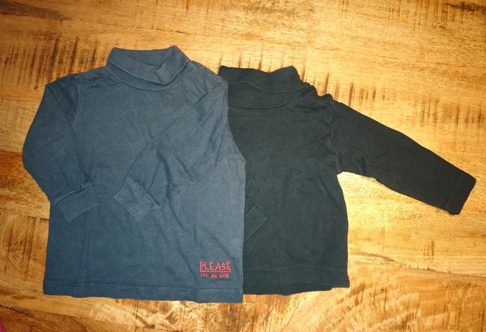 Lot de 2 tee-shirt longues manches à col roulé 18 mois