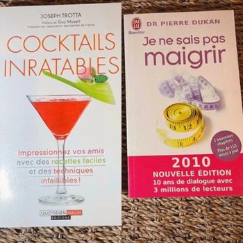 Livre cocktails inratables + Livre de poche Dr Dukan