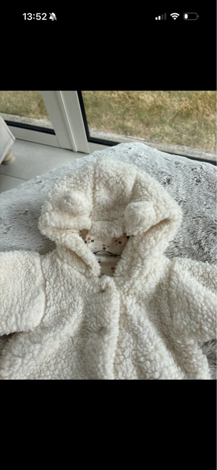 Manteau moumoutte 18 mois oreilles ours - photo numéro 3