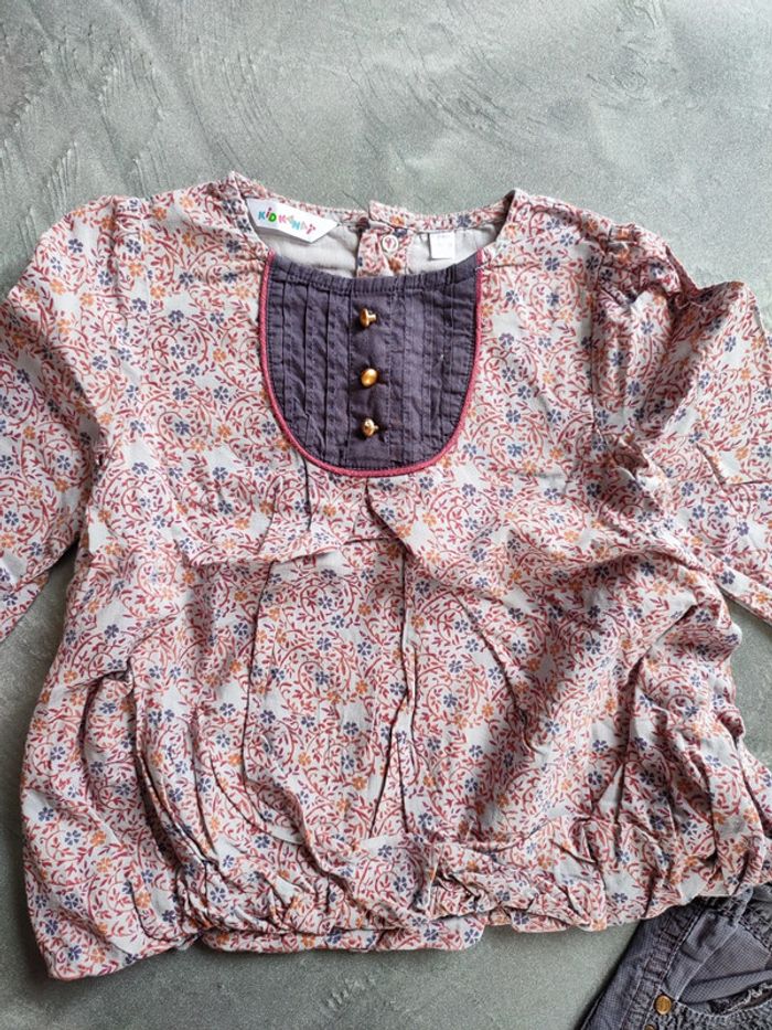Ensemble fille blouse et pantalon 2 ans - photo numéro 2