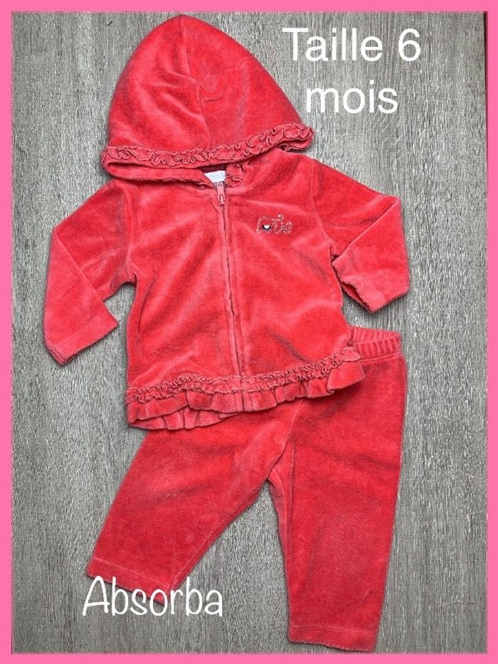 Ensemble Veste et pantalon Jogging Rose - Absorba - 6 Mois