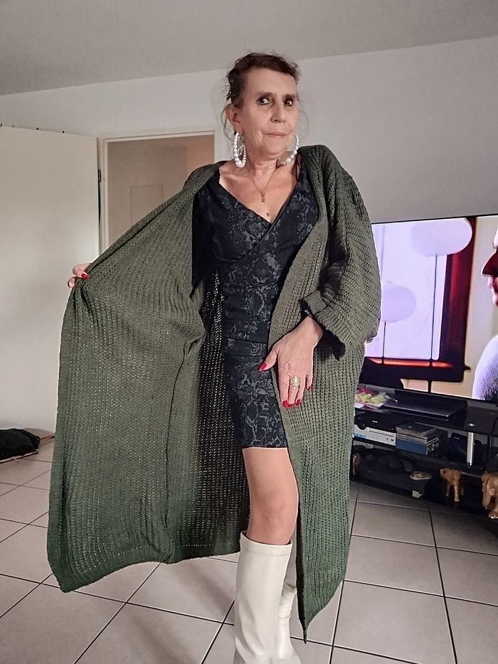 Grand cardigan (grande taille lire descriptif) Vintage - photo numéro 4