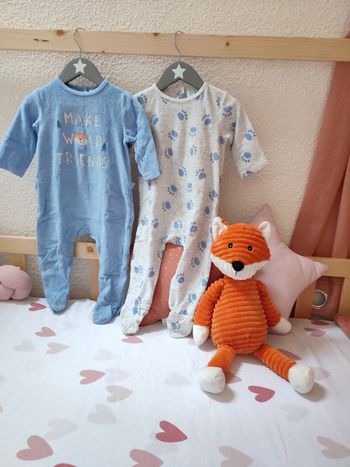 Lot de 2 pyjamas - Bleu et gris - 9 mois - Très bon état - Tex baby