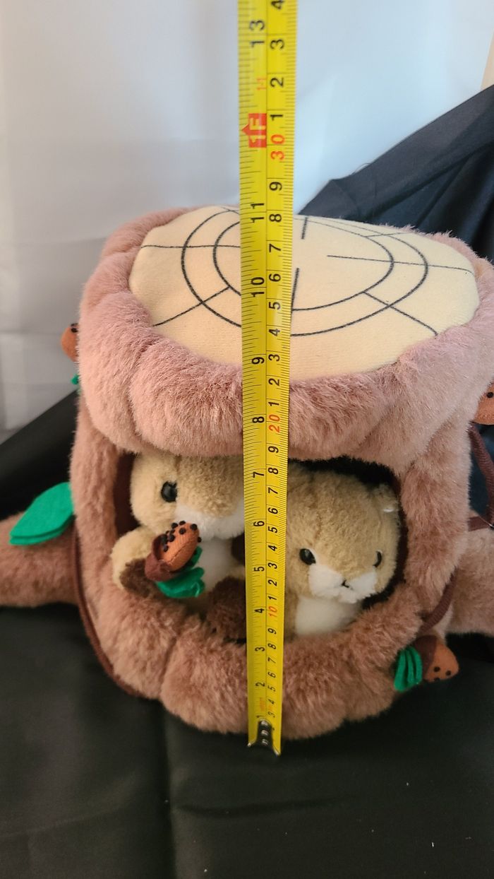 Peluches 2 écureuils avec tronc d’arbre - photo numéro 6