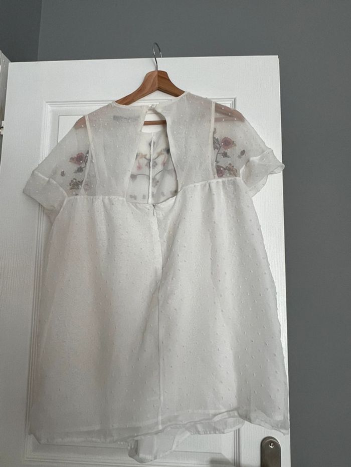 Combishort blanche plumetis et fleur S - photo numéro 3