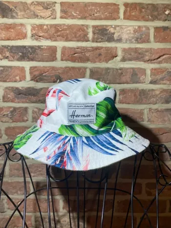 Chapeau Bob Herman Taille S blanc à motifs floral
