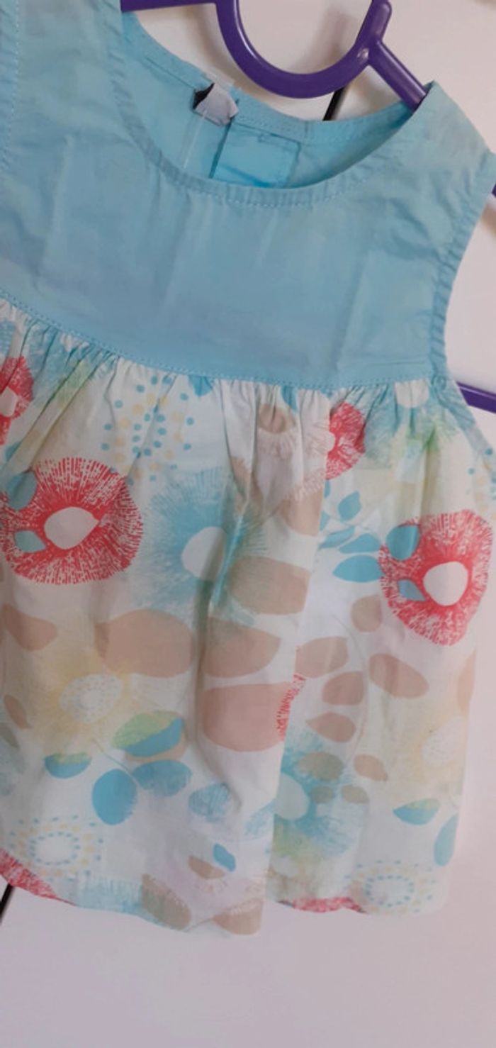 Robe turquoise  fleuri - photo numéro 2