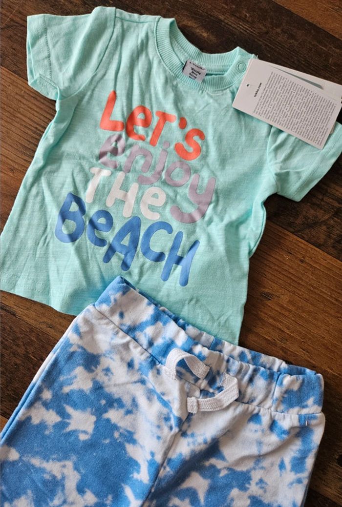 Ensemble short et t-shirt bébé garçon 12mois - photo numéro 2
