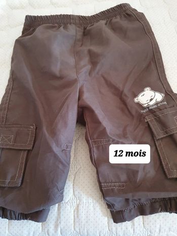 Pantalon doublé marron 12 mois