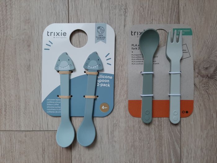 Coffret Vaisselle bébé/enfant "Trixie" (bleu) - Neuf - photo numéro 3