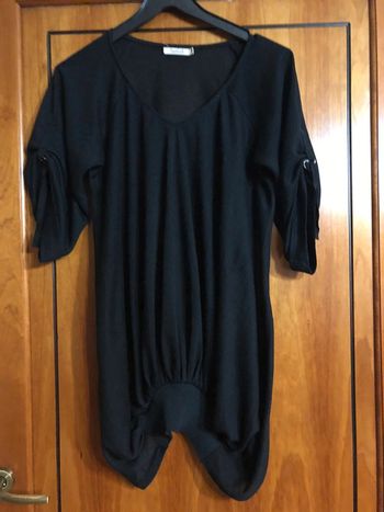 Blouse noire fluide manches courtes 36