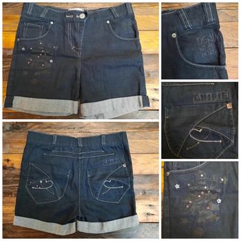 Très beau short en jeans Chipie, brut, strass, 12 ans