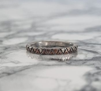 Bague anneau azteque argenté