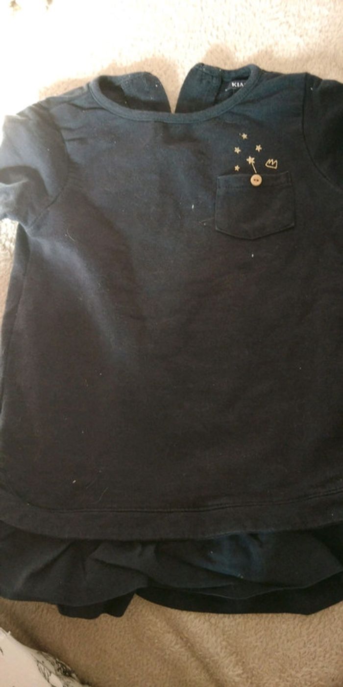 Pull longue manche Kiabi bleu foncé marine