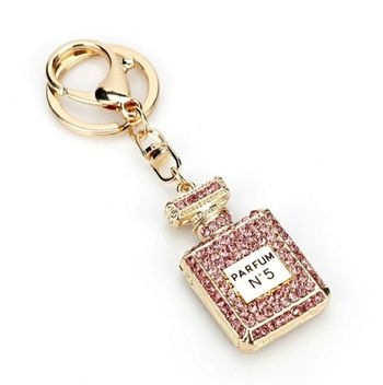 Porte-clés "Parfum" doré et rose