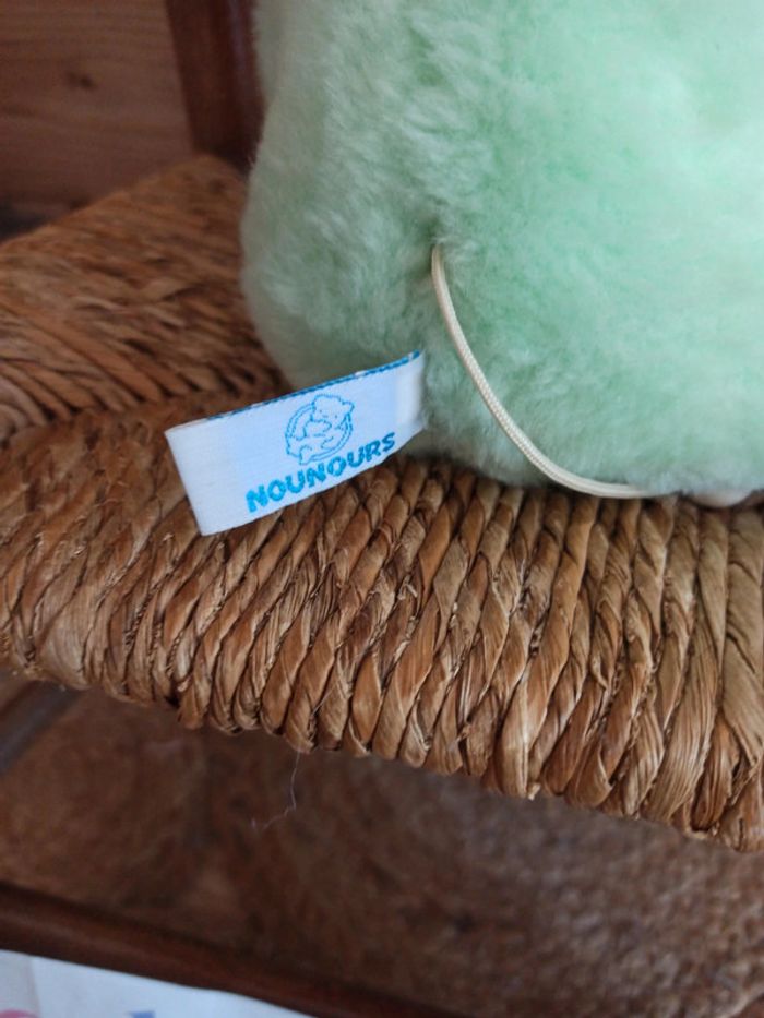 Peluche lapin musical vert blanc Nounours tbe - photo numéro 5