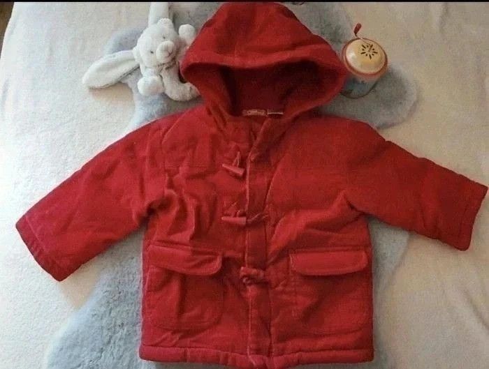 Manteau en velours côtelé rouge Okaou 12 mois
