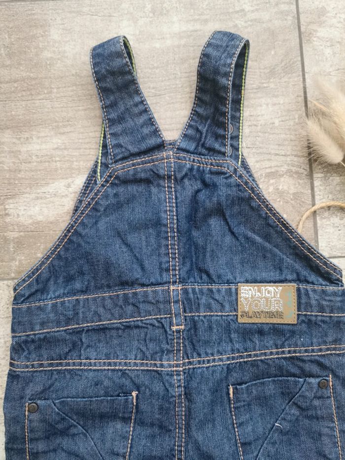 🌺Salopette short Obaibi 6mois jean denim bleu foncé - photo numéro 5