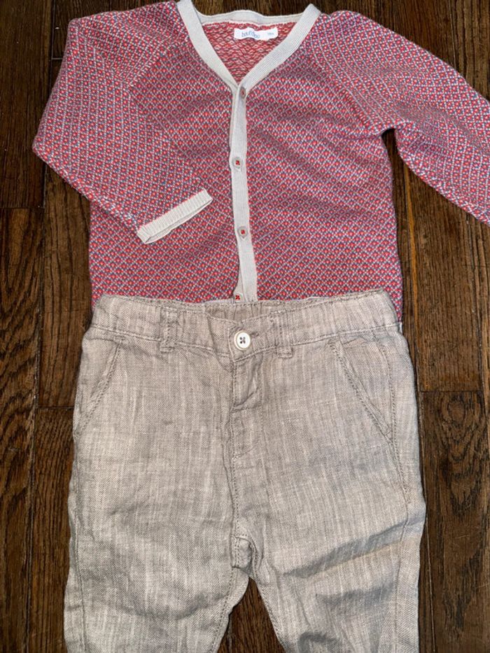 Gilet Bout’chou et pantalon lin fagottino  18 mois - photo numéro 2