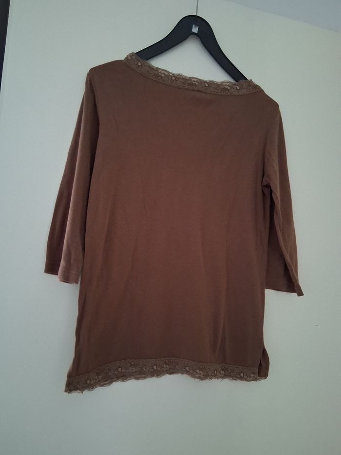 T-shirt manches longues marron " t- 38-40" - photo numéro 2